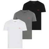 Hugo Regular Fit T-Shirt Set im 3er-Pack, Mittelgrau, M