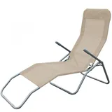 Lex Siestaliege Kippliege Sonnenliege Strandliege Gartenliege Klappbar Beige