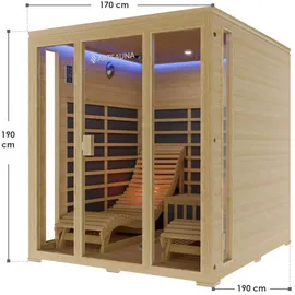 Artsauna Billund Infrarotkabine mit Dual Heizsystem und Hemlockholz