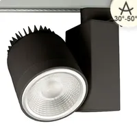 ISOLED 3-PH Schienen-Strahler fokussierbar, 30W, 30°-50°, schwarz matt, neutralweiß,