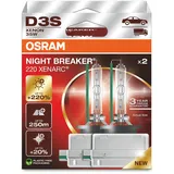 Osram XENARC NIGHT BREAKER 220, D3S, +220% mehr Helligkeit, Xenon-Scheinwerferlampe, 66340XN2-2HB, Faltschachtel (2 Lampen)