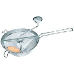 Küchensieb GEFU "FLEISSIGES LIESCHEN", silber, B:10cm H:40cm L:17,8cm, Edelstahl, Küchensiebe, Feines Sieb, leicht zu reinigen, robust, effizient, platzsparend