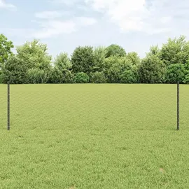 vidaXL Zaun mit Pfosten 0,5 x 25 m Grau/Stahl