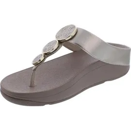 FitFlop Halo Bead-Circle Metallic Toe-Post Sandals Metallic Light Beige, 40 EU