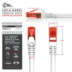 CSL Cat 6 Gigabit Ethernet LAN Kabel - mehrfach geschirmt - UTP Gigabit - 1000 Mbit/s - Patchkabel - Netzwerkkabel - 30m