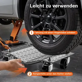 Wiltec Rangierroller, 2 Stück mit jeweils 680 kg Traglast, Rangierhilfe Rangierheber