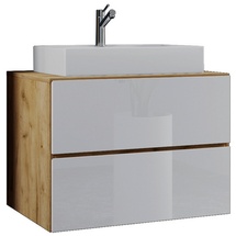 VCM my bath Badmöbel-Set Lendas S 915286 honig-eiche, weiß 81,0 x 46,0 x 69,0 cm