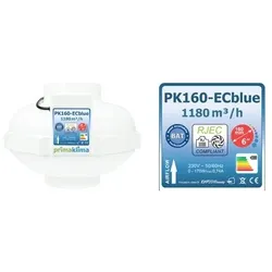 Ventilator PRIMA KLIMA 1180m3/h, 160mm, EC-Motor (PK160-ECblue)