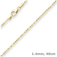 Schmuck Krone Goldkette 1,4mm Criss-cross-Kette aus 585 Gelbgold 40cm, Gold 585 goldfarben