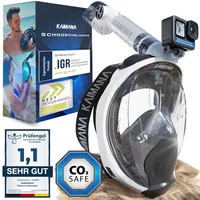 NEUHEIT - KAIMANA® Schnorchelmaske für Erwachsene L/XL inkl. Tragetasche - geprüfte CO2 Sicherheit - Tauchermaske Erwachsene - Vollgesichtsmaske Tauchmaske