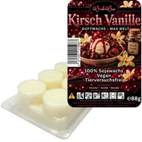 WonderWax Duftwachs WonderWax® Duftriegel 6 x Duftwachs Kreise Weiß, 100% Sojawachs (Kirsch Vanille), Duftrichtung: Kirsch Vanille