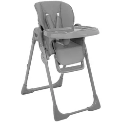 Kikkaboo Kinderhochstuhl Comfy höhenverstellbar, Gurt, Doppeltablett, klappbar grau