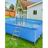 Heavy Duty oberirdische Poolleiter 250kg, 4 Stufen Edelstahl Poolleiter für oberirdischen Pool, doppelseitige Poolleiter Pooltreppe, abnehmbare Pooltreppe