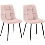 CLP Esszimmerstuhl Tilde Samt rosa 2er Set