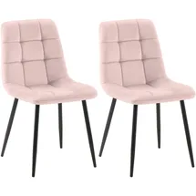CLP Esszimmerstuhl Tilde Samt rosa 2er Set