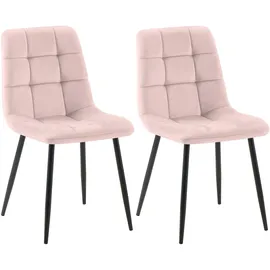 CLP Esszimmerstuhl Tilde Samt rosa 2er Set