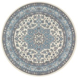 NOURISTAN Orientalischer Rundteppich Kurzflor Teppich Parun Täbriz«, rund, blau