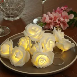 LED Lichterkette Rosen - 10 leuchtende Rosen - Timer - Batteriebetrieb - L: 1,8m...