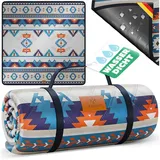 Picknickdecke, KESSER, Stranddecke Outdoor Decke XXL blau|orange