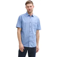 Tom Tailor Herren, Kurzarm Hemd COTTON LINEN SHIRT Regular