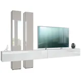 Vladon Wohnwand Sand, Holzwerkstoff, 330x204x39 cm, Wohnzimmer, Wohnwände,