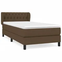 vidaXL Boxspringbett mit Matratze Dunkelbraun 100x200 cm Stoff - Braun