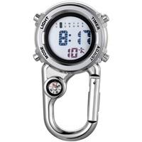 Avaner Taschenuhr mit Karabiner Kompaß Unisex FOB Analog Quarzwerk Krankenschwesteruhr für Klettern Sport (Schwarz)