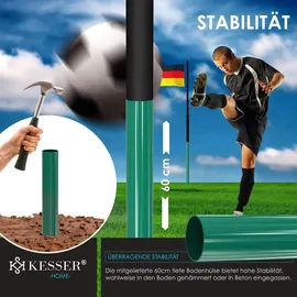 Kesser KESSER® Teleskop Fahnenmast Aluminium 6,30m Bodenhülse 60cm inkl Deutschlandfahne Höhenverstellbar Flaggenmast Mast Deutschland Flagge Alu