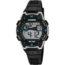 Calypso Digital Crush 36 mm Kunststoffgehäuse Schwarz Silikonarmband Schwarz