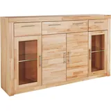 vogl möbelfabrik Highboard Toronto, opt. Glastüren, teilmassiv, Rahmenoptik, Made in Germany beige