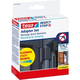 Tesa Insektenschutz-Tür Insect Stop Falt Adapter 11,3 x 15 cm Schwarz