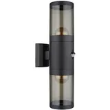 GLOBO Lighting|Außenleuchte Edelstahl schwarz matt, 2x E27 - Silber