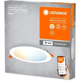 LEDVANCE Smart+ WiFi LED-Einbauleuchte Downlight Slim TW Weiß Ø 22,5 cm