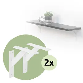 ML-Design 4 Stück Regalhalterung 180 x 180 mm Weiß Aluminium Schwebende