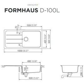 Schock Formhaus D-100L Unterbau onyx + Excenterbetätigung