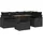 vidaXL Garten-Sofa-Set mit Kissen 6 pcs Schwarz