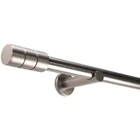 deco-raum Gardinenstange nach Maß 1-Lauf Zylinder Ø 25mm edelstahl-optik 300cm