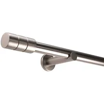 deco-raum Gardinenstange nach Maß 1-Lauf Zylinder Ø 25mm edelstahl-optik 300cm