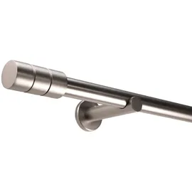 deco-raum Gardinenstange nach Maß 1-Lauf Zylinder Ø 25mm edelstahl-optik 300cm