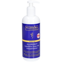 Allergika® Lipolotio Urea 5% - Dermatologische Urea-Körperlotion - feuchtigkeitsspendend, reichhaltig, geruchsneutral. Für trockene, raue Haut, ideal auch bei Diabetes. Stärkt die Hautbarriere.