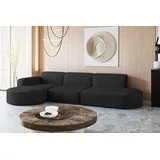 kaiser möbel Ecksofa Designer, Sofa L form MODENA 296cm stoff Poso Schwarz, Links