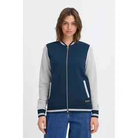 Oxmo Sweatjacke OXMO "Trainingsjacke OXOnana", Damen, Gr. XS, blau (insignia blau), Obermaterial: 80% Polyester PES. 20% Baumwolle CO., Sweatjacken Sweatjacke