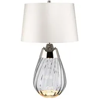 Elstead Lighting Tischlampe Schreibtischlampe Nachttischlampe Metall Glas LED-Deko H