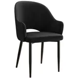Mirjan24 Polsterstuhl, Schwarz, Metall, 1-Sitzer, 56x87x60 cm, Esszimmer, Stühle, Esszimmerstühle, Vierfußstühle