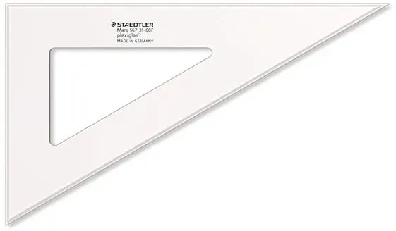 Set square 31 cm 60/30 degree clear