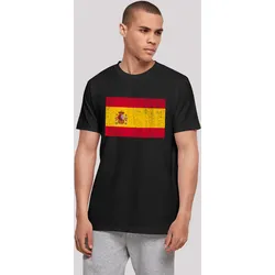T-Shirt F4NT4STIC "Spanien Flagge Spain distressed", Herren, Gr. 5XL, schwarz, Obermaterial: 100% Baumwolle, regular fit, Rundhals, ohne Bündchen, Shirts, Print