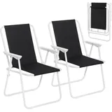 Woltu Campingstuhl 2er Set Schwarz