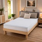 BettwarenShop Topper Spannbettlaken Ultra Stretch 180x200 cm | weiss - weiß