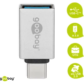 goobay Adapter USB-CTM auf USB A 3.0 Buchse - silber