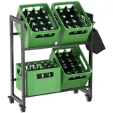 DanDiBo Ambiente Getränkekistenregal 4 Kisten Metall 96650 Schwarz